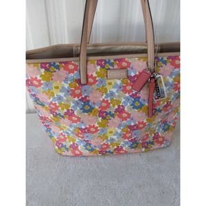 COACH LARGE METRO FLORAL VINYL COATED TOTE BAG F28908 Used 1X!